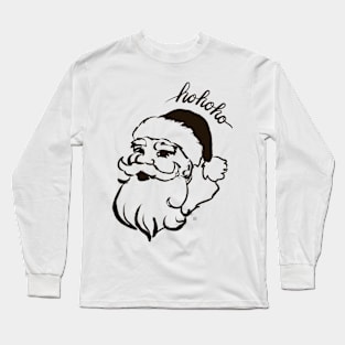 Santa black stencil Long Sleeve T-Shirt